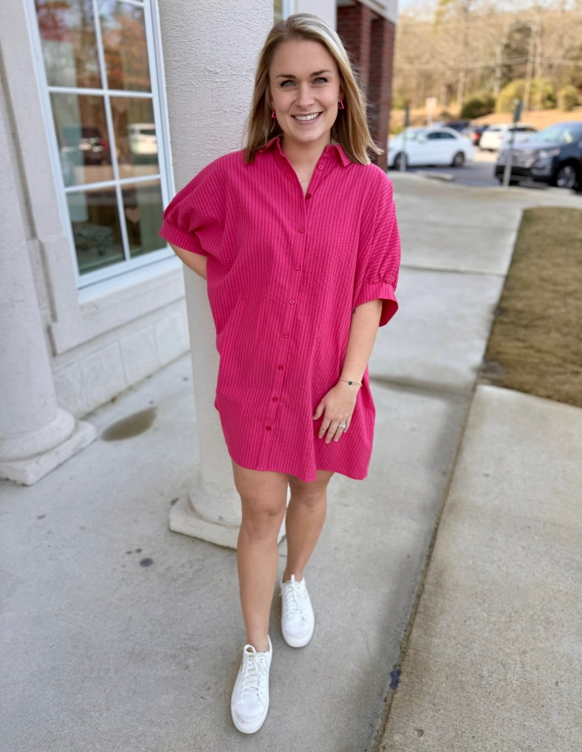 Punch and Cherry Shirt Mini Dress