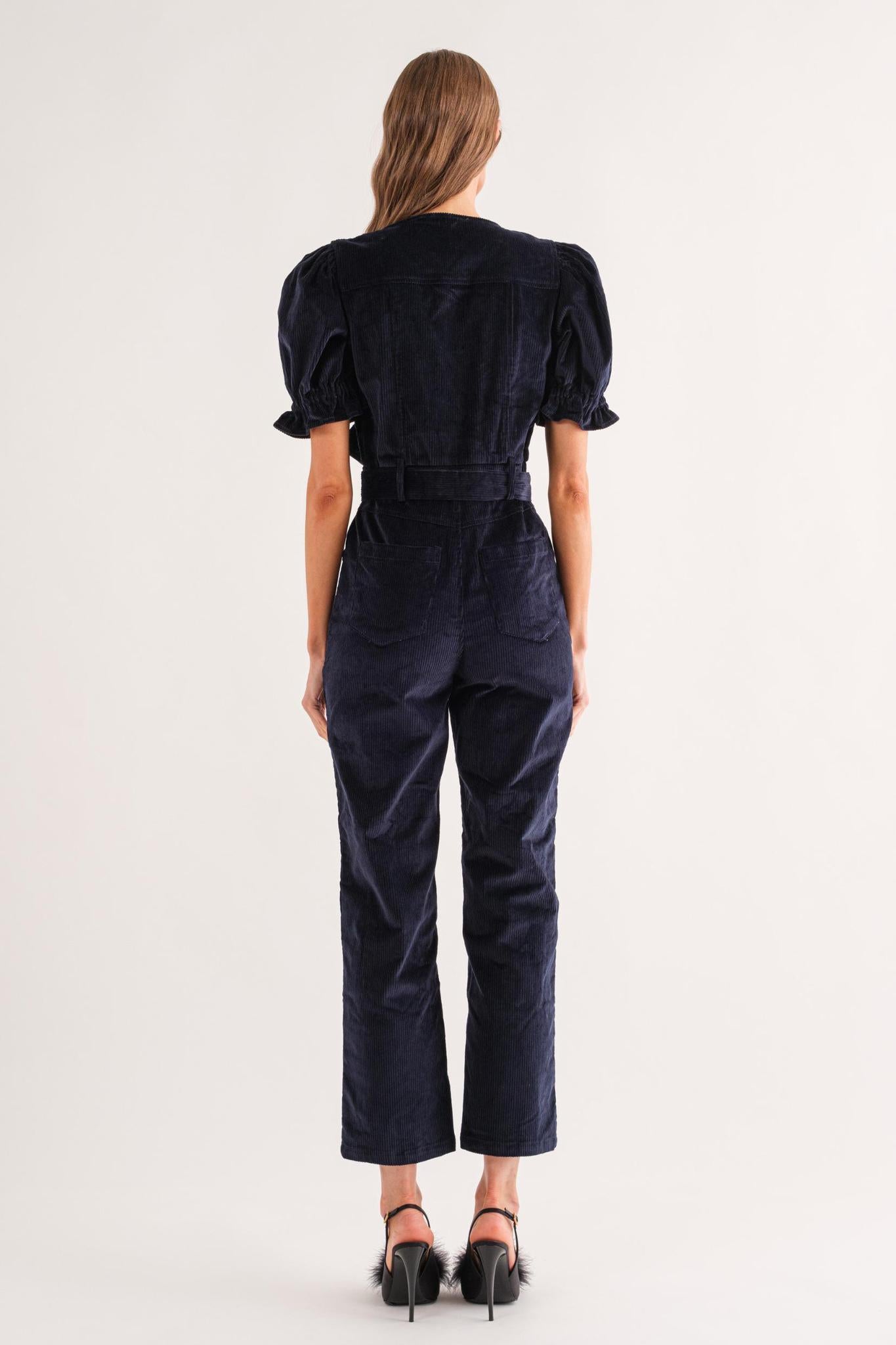 Navy Dani Corduroy Jumpsuit