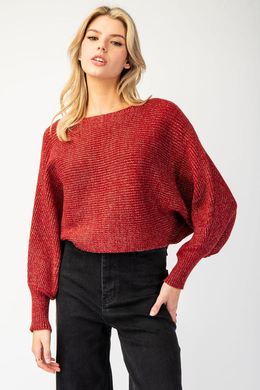 Maroon and Gold Boatneck Sweater