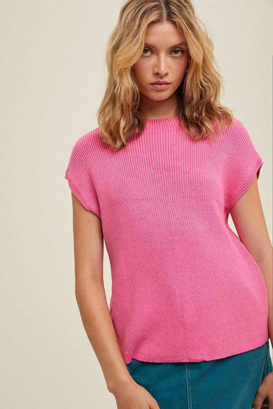Punch Mock Neck Sweater Top