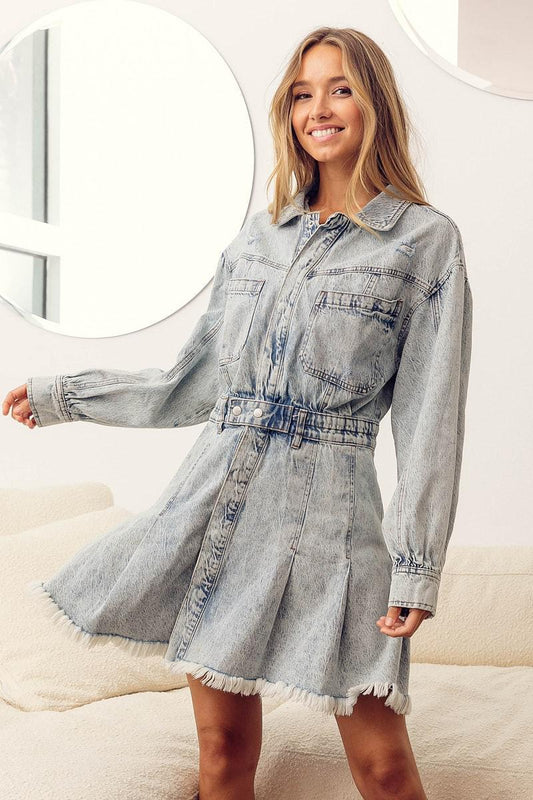 Lt Denim Shirt Dress