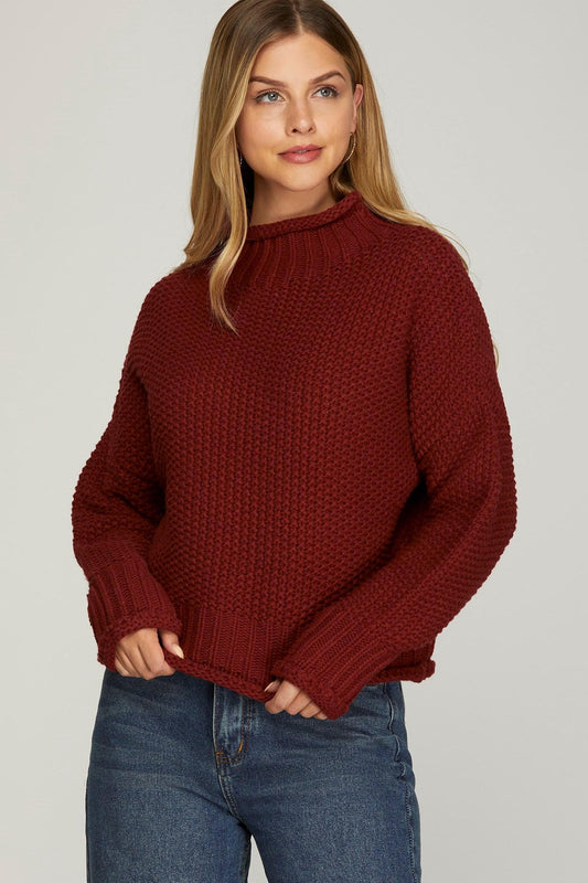 Garnet Long Sleeve Turtleneck Sweater top