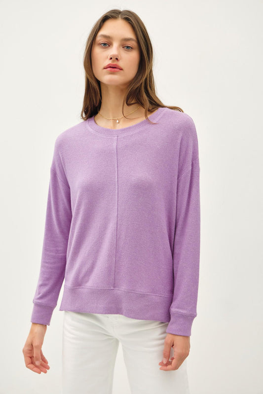 Grape Round Neck Knit Top