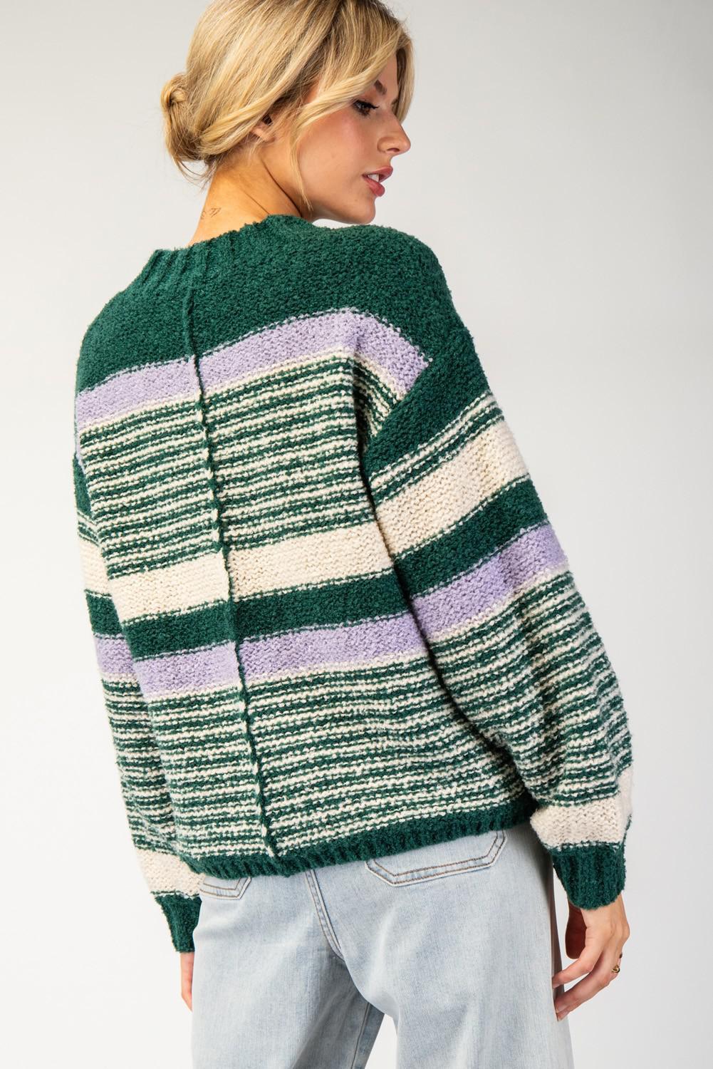 Juniper Green Striped Sweater