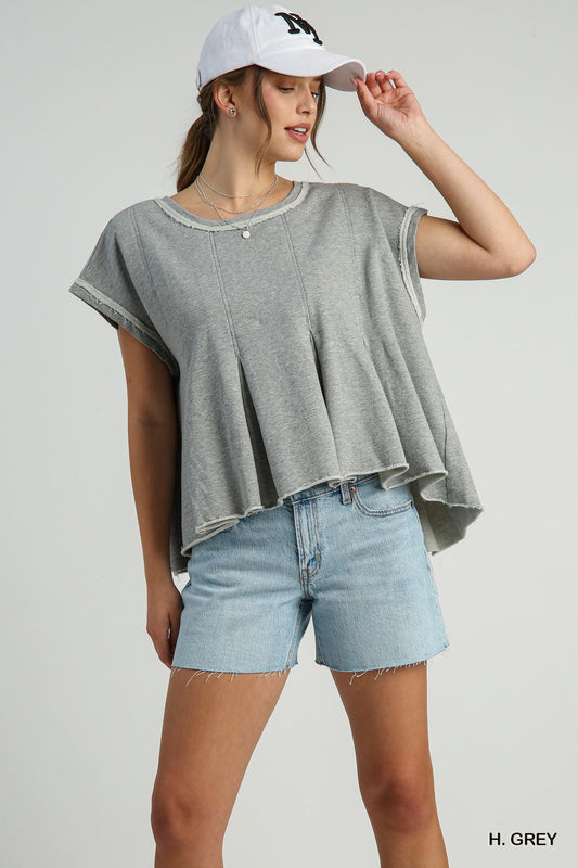 Heather Grey Crewneck French Terry Top