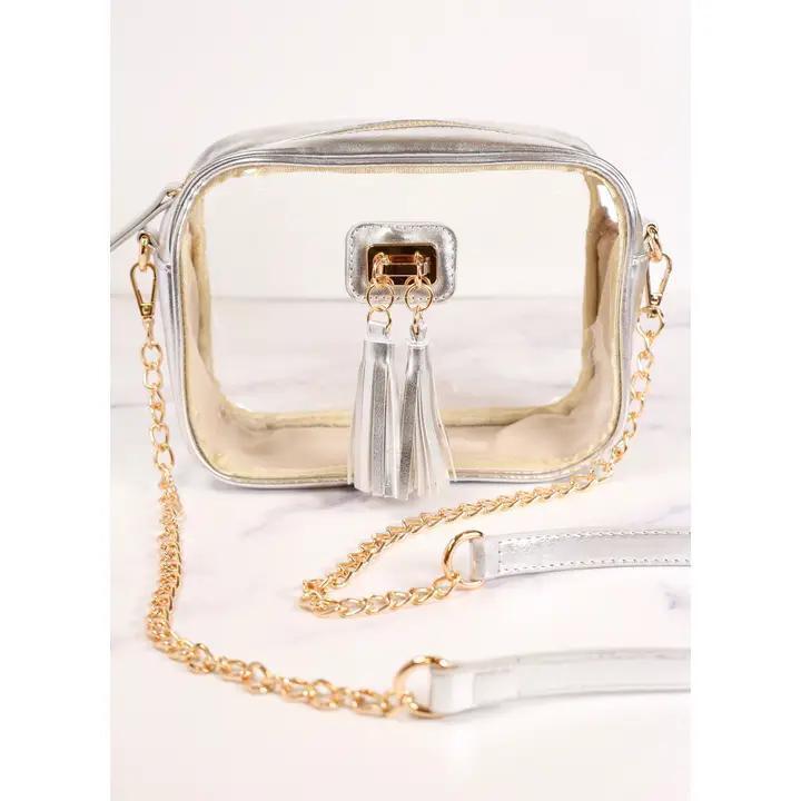 Platinum Addison Clear Crossbody