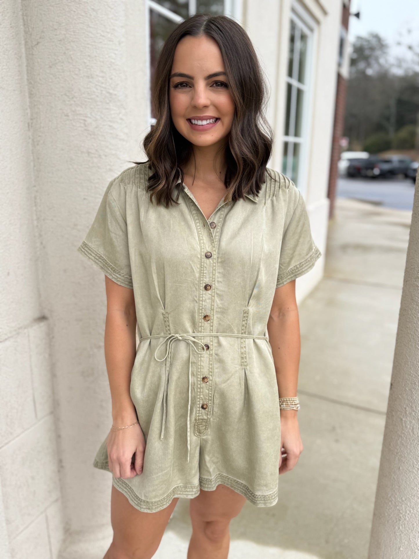 Latte Soft Washed Romper