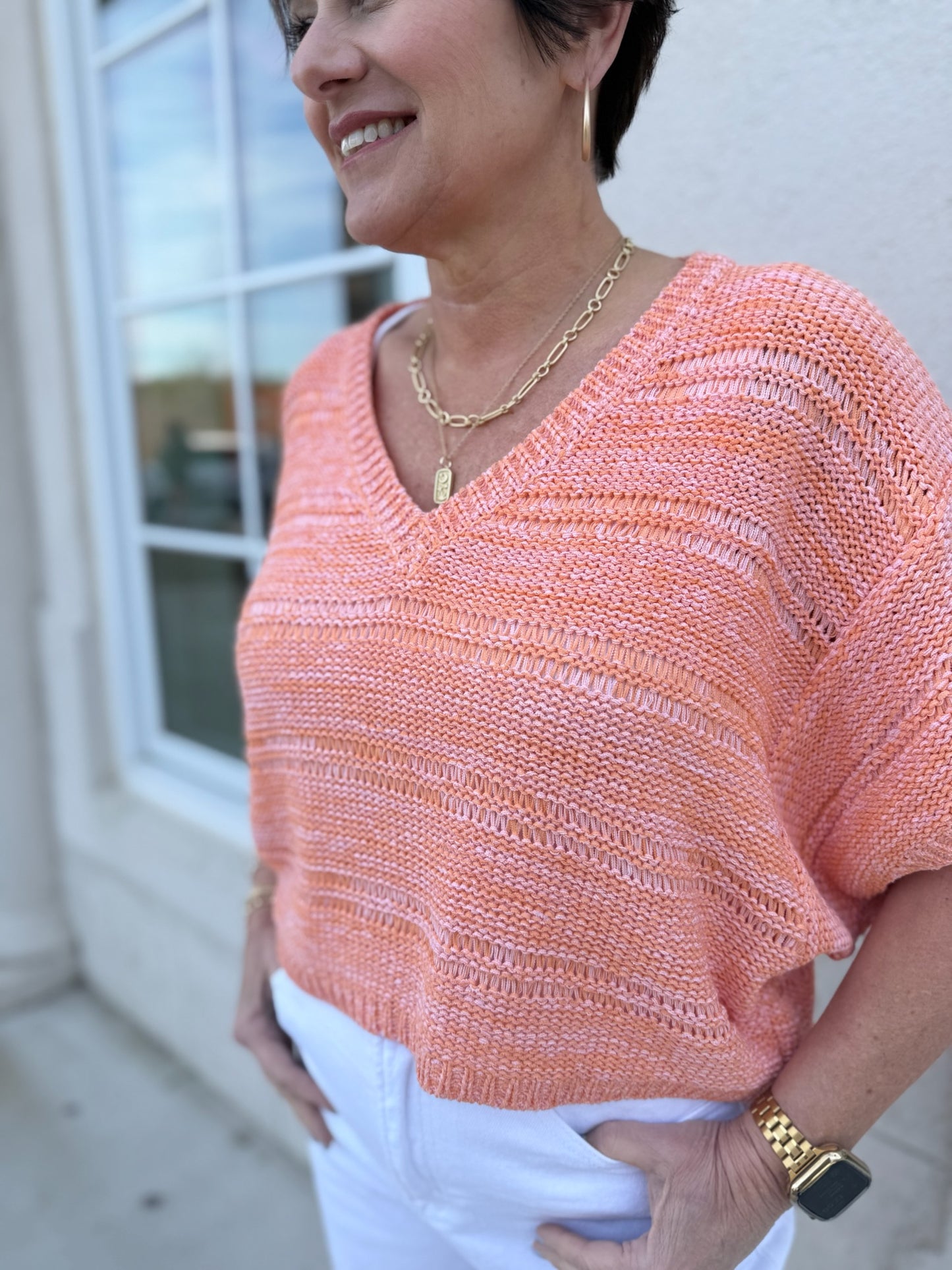 Sun Blush Relaxed Pullover Sweater