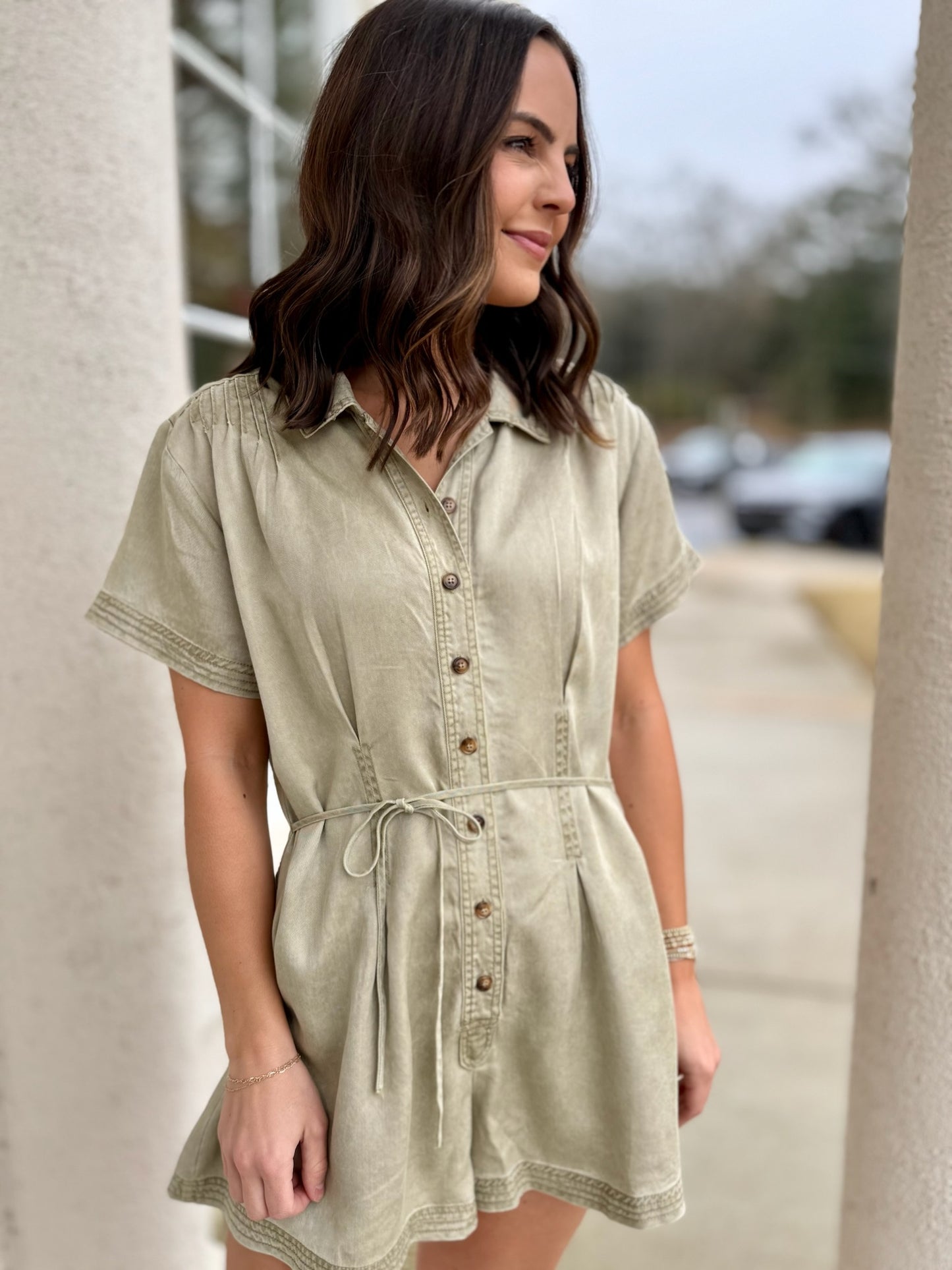 Latte Soft Washed Romper