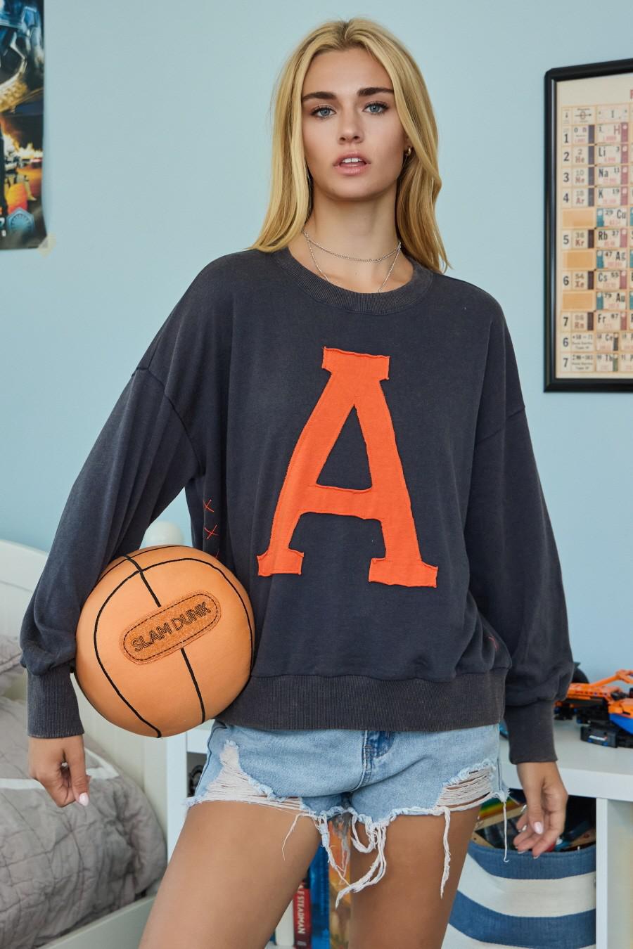 Washed Navy "A" Sweatshirt