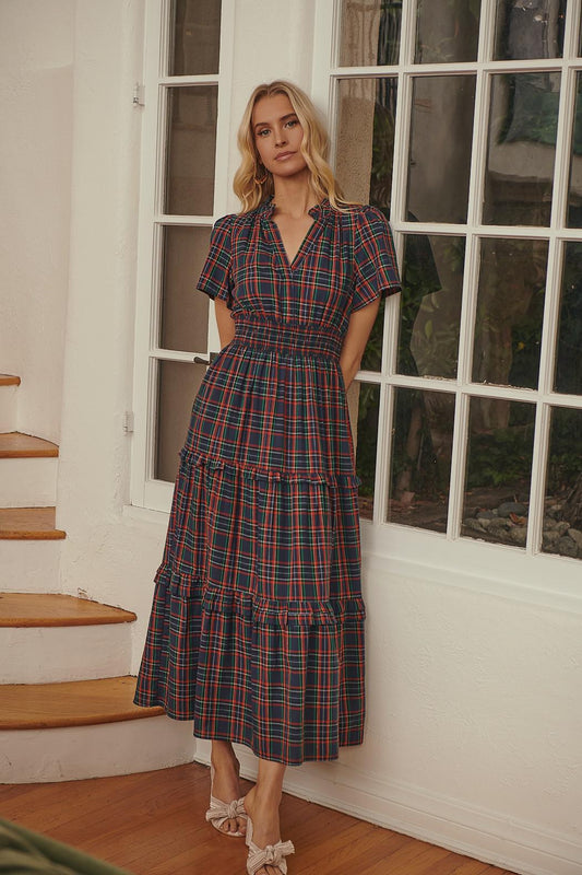 Navy Multi Miley Plaid Maxi