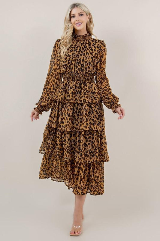 Leopard Tiered Dress